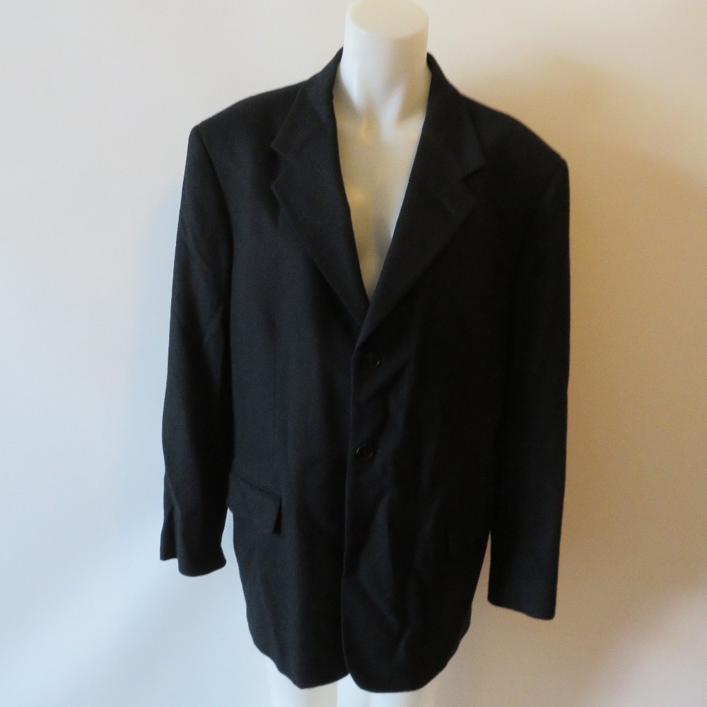 FOLIO BLACK CASHMERE SINGLE BREASTED BLAZER SZ 43R